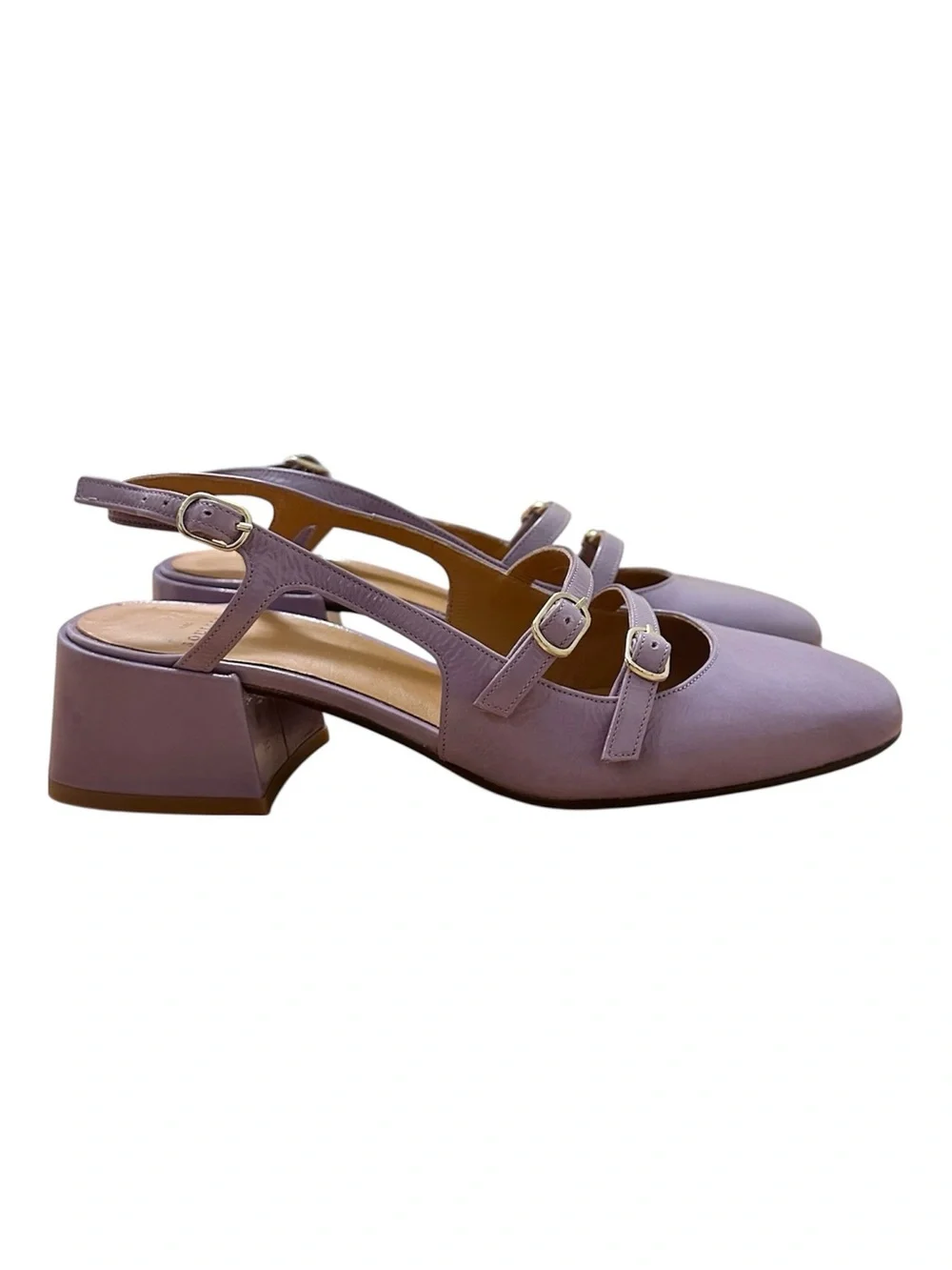 Sézane Paula Babies in Patent Lilac Purple Size 38 / US 7-7.5